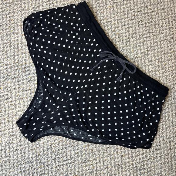 Cute vintage y2k-style ultra low rise polka dot black mini/ micro shorts - Picture 2 of 4